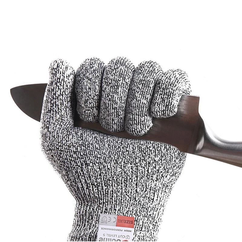 (image for) IPRee Level 5 Cut Proof Stab Resistant Wire Metal Glove Kitchen Fishing Cuts Gloves for Oyster Shucking Fish Gardening Safety Gloves
